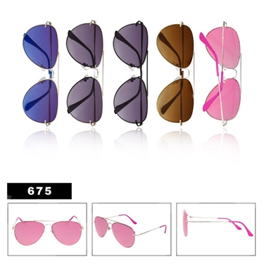 Metal Aviator Sunglasses-675