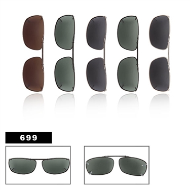 Wholesale Polarized Clip Ons Metal Slide Style 699