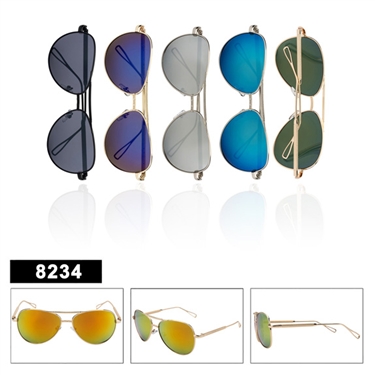 Aviator Sunglasses with Mirrored Lens