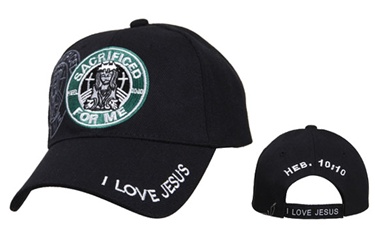Bargain with Wholesale Religious Baseball Caps-"SACRIFICED FOR ME"