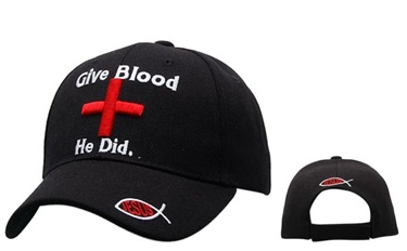 Check out theses Wholesale Religious Hats-"Give Blood He Did"-comes in assorted colors.