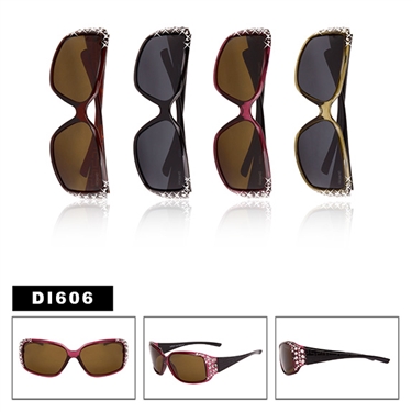 Ladies Polarized Rhinestone Sunglasses