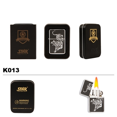 Brass Oil Lighter-Tiger-K013