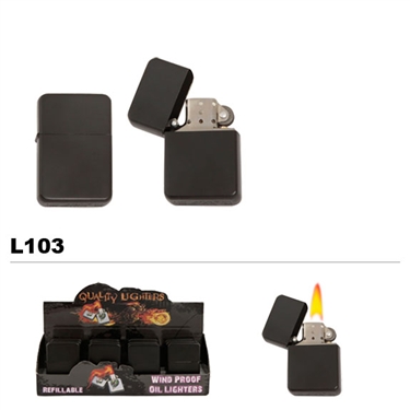 Wholesale plain black oil lighter L103