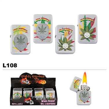 oil lighters wholesale assorted pot leaf