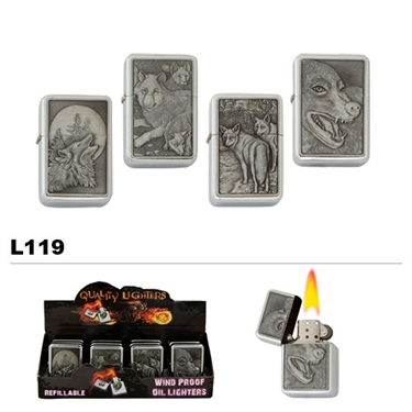 Wholesale Oil Lighters Assorted Wolves L119