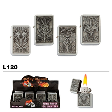 Wholesale Oil Lighters Assorted Cannabis Leaves L120