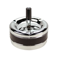 Spinning Cigar Ashtray with Black Leather Band