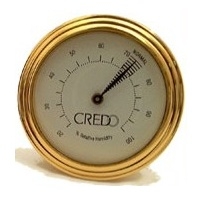 Credo Analog Cigar Hygrometer Gold 55mm