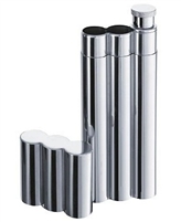 3-Finger Stainless Steel Cigar Tubes with Flask