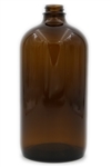 1L Glass Amber Boston Round Bottles 12 pack