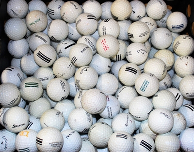 300 Assorted White Range Golf Balls - Grade 4A/3A Mix
