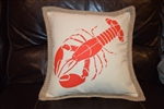 Red lobster on cream pillow