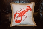 Red lobster on white pillow