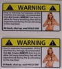 WARNING Due to Extreme HP Sexy Warning Decals PAIR