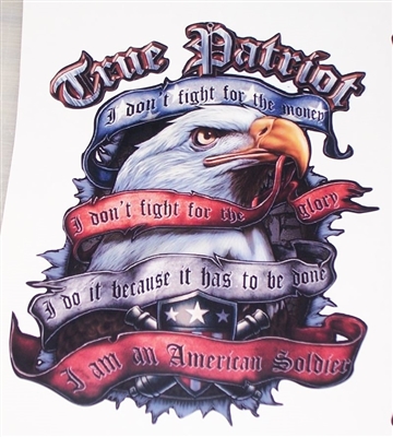 True Patriot  American Flag Eagle  Full color Graphic Window Decal Sticker