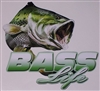 BASS LIFE #2 Full color Graphic Window Decal Sticker