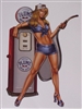 Hot Rod Gas Pump Pin up Girl Full color Graphic Window Decal Sticker