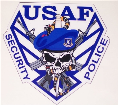 USAF Security Police Skull Full color Graphic Window Decal Sticker