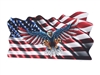 Waving American W/ Angry Attack Eagle Skull Full color Graphic Window Decal Sticker