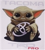 Baby Yoda Holding Toyota Logo Plain Or with Text  Full color Graphic Window Decal Sticker