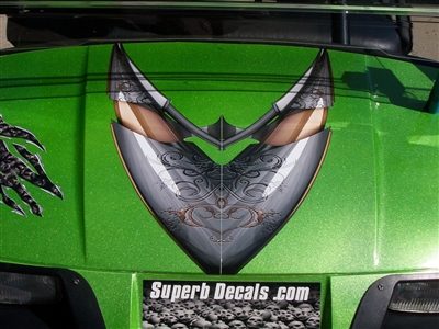 Green EZGO w/ Golf Cart Cold Steel HOOD & Side Graphics
