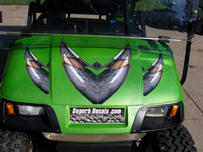 Green EZGO w/ Golf Cart Cold Steel HOOD & Side Graphics