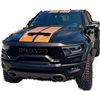 Black Dodge Ram TRX w/ Orange 11" Plain Rally Stripe Decal Set