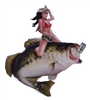 Country Girl Riding Bass Fish Decal / Sticker