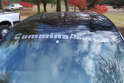 Cummins Powered Windshield Decal