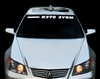 White car w/ MOVE OVER With Arrow Windshield Decal