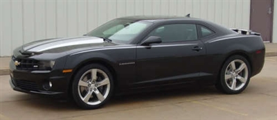 Silver Camaro w/ Black Front fender/door & Rear Quarter Stripe Decals