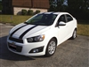 White Sonic w/ Black 5" Twin Rally Stripe Set