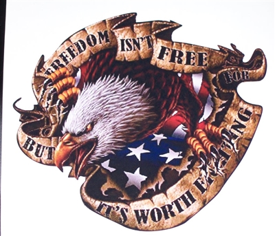 American Flag Eagle Freedom isnt Free Full color Graphic Window Decal Sticker