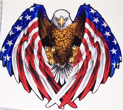 American Flag Wing Eagle Full color Graphic Window Decal Sticker