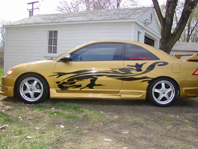 Gold Car w/ Dragon Gargoyle Side Graphics Set