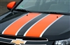 Black Chevy Cruze w/ Orange Rally Stripe Set