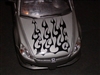 Silver Car w/ Tribal Flame Flames hood graphic decal