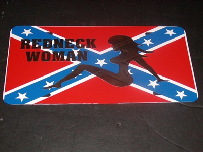 Redneck Woman Confederate Rebel Flag License Vanity Plate