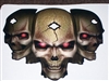 3 Tribal Skull W/ Red Eyes FULL COLOR Hood Tailgate Or Trailer printed Graphic decal