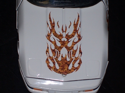 TRIBAL Flame REAL FIRE FULL COLOR HOOD Decal