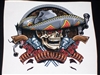 Tribal sombrero Skull Rebel 24" x 25" Full color HOOD Decal