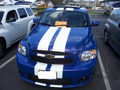 Blue HHR w/ White 8" Plain Rally Stripes Set