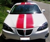 White Gran Prix w/ Red 10" Rally Stripes With .5 Space and .5 stripe to side