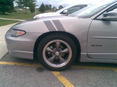 Gray Grand Prix w/ Black Grand Sport Hash Mark Fender Stripes