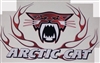 Red Carbon Fiber Arctic Cat Flame 9.5x7 Decal