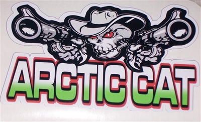 Arctic Cat Skull w/ Guns 15"x30" Decal