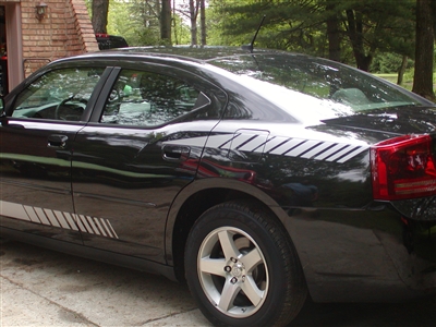 Black Charger w/ Faded Rear Quarter Panel Decal