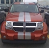 Orange Dodge Nitro w/ silver 8" Twin Rally Stripe Set