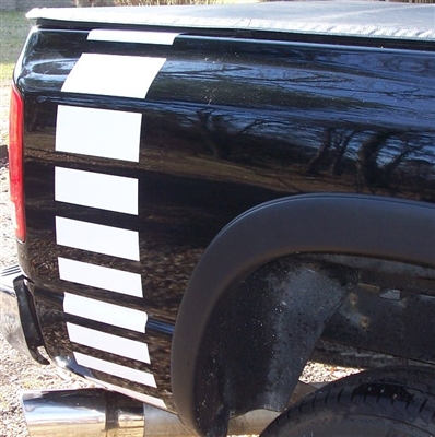 Black Truck w/ White Fadeout rear Bed stripes